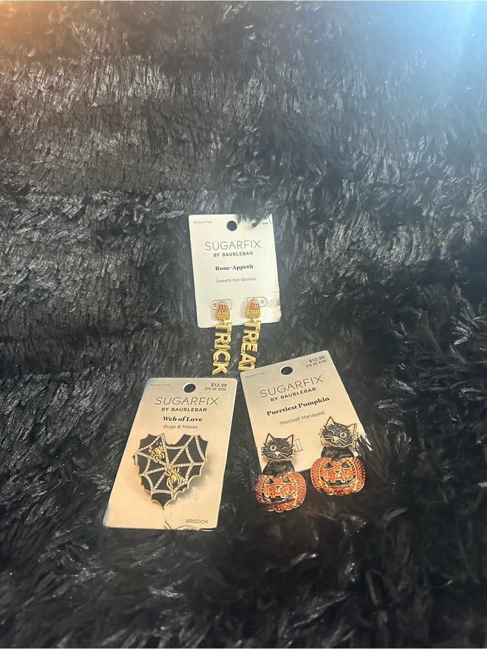 Sugarfix by BaubleBar Halloween Pumpkin & Spiderweb Earrings - Black and Orange